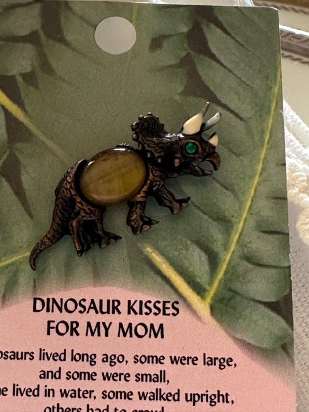 NWT Thoughtful Little Angels Triceratops Dinosaur Mom Pin‎ Brooch